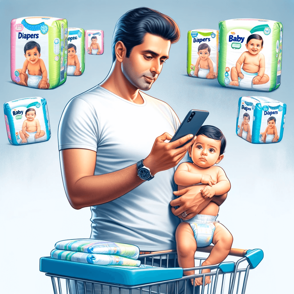 Indian Parent with Diaper